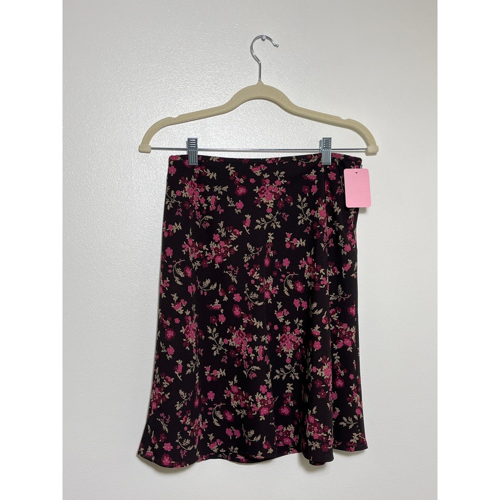 Floral A-Line Mini Skirt in Brown Multi‎